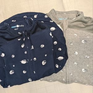 Set of 2 Happiest Baby Snoo Sleep Sacks - Navy Size S, Gray Size M